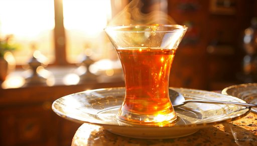 Traditional Iranian Kamar Barik Tea Glass Cinematic Macro