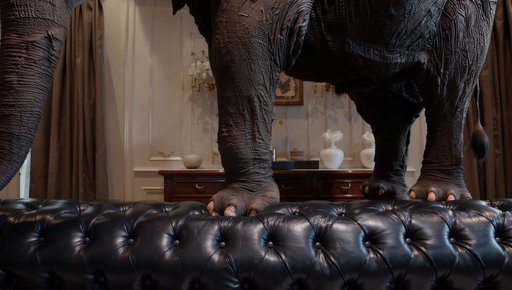 A Continuous 10 Second Premium Commercial Video For A Luxury Black Leather Chesterfield Sofa. Starts With A Close Up Fra